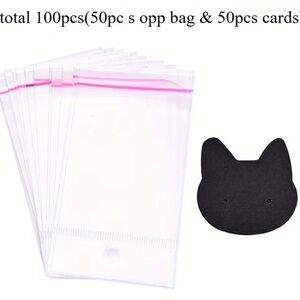 Cat Shaped Jewelry Display Cards and sleeves